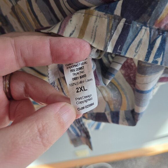 Tori Richard XXL Surfboard Patterned Shirt - Blue, Yellow, Red - Picture 5 of 5